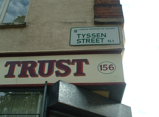 One of the streets passed in the video Tyssen street