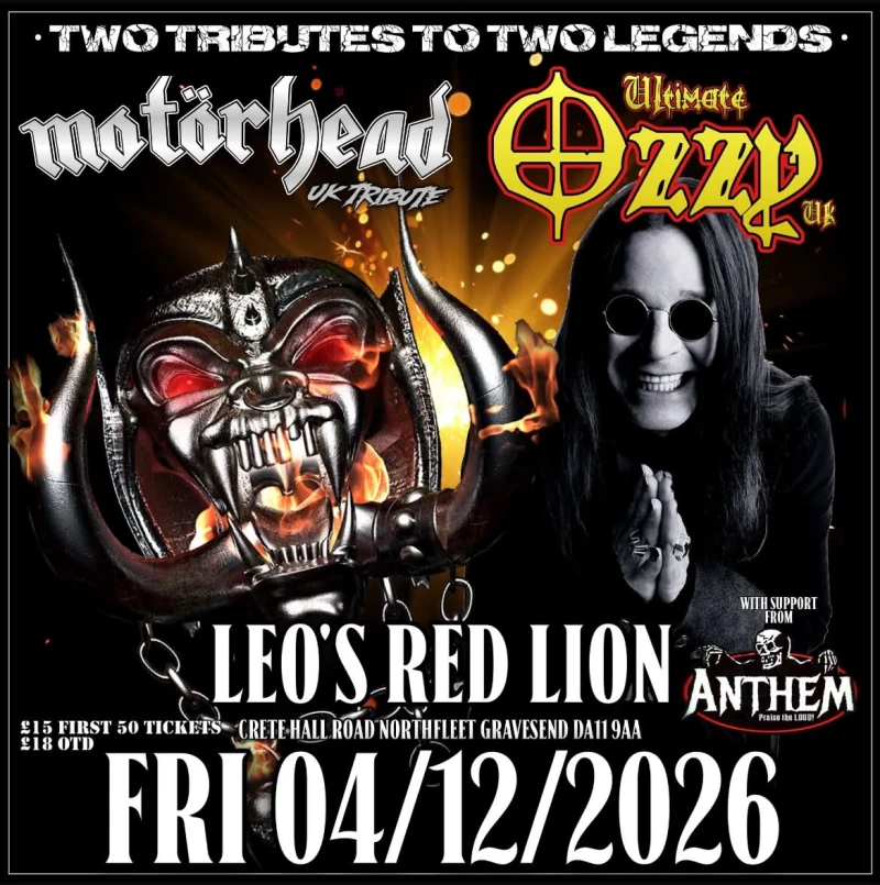 Motorhed UK + Ultimate Ozzy UK + Anthem