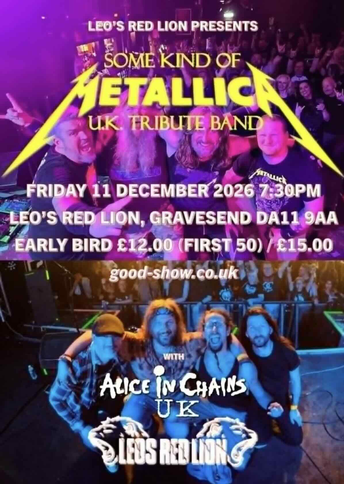 Some Kind Of Metallica + Alice in Chains UK at Leo's the Red Lion