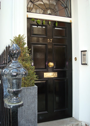 The front door to 57 Wimpole street
